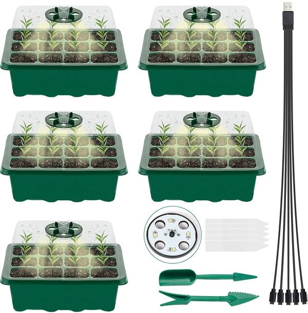 Last Day Sale 48% OFF --🌱Seed Starter Trays with Grow Light