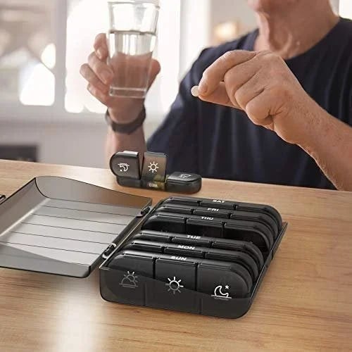 (🔥 Summer Hot Sale - Save 48% OFF) 21 Grid Black Pill Box Sorting Box, Buy 2 Free Shipping