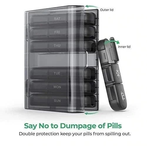 (🔥 Summer Hot Sale - Save 48% OFF) 21 Grid Black Pill Box Sorting Box, Buy 2 Free Shipping